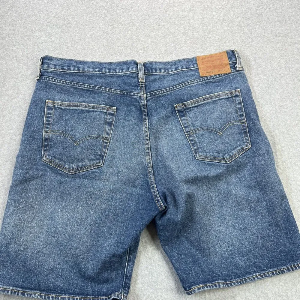 Levi's 501 '93 Jean Shorts Men's 40 Blue Medium Wash Denim Button Fly 90s Jorts
